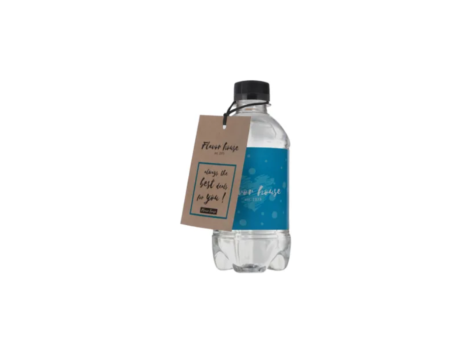 Kraft kaartje voor waterflesje
