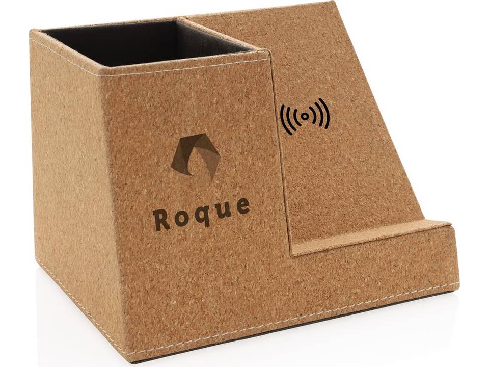 Kurken pen houder met draadloze oplader - 5 W 2