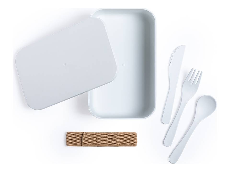 Lunchbox met vork, lepel en mes 3