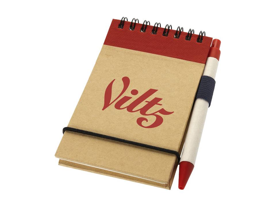 Gerecycled flip-over notitieboekje met pen 17