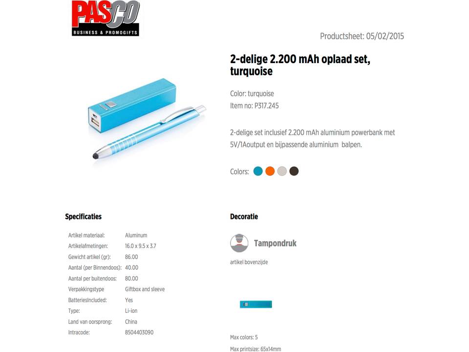 Powerbank Cadeauset - 2200 mAh 1