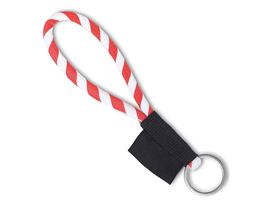 Custom-Made Polyester sleutelhanger met tweekleurig koord en full colour of geweven label – volledig eigen design 2