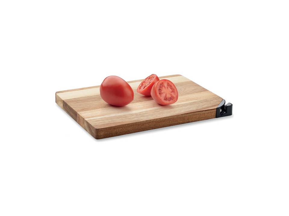 Acaciahouten snijplank met messenslijper 1
