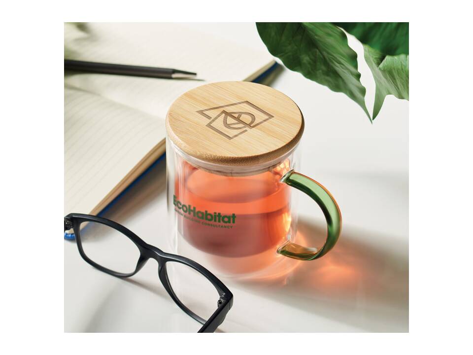 Dubbelwandige mok borosilicaat 14