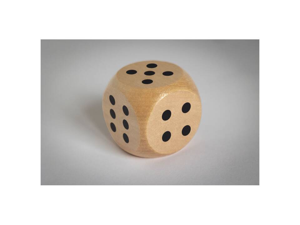 Schima houten dobbelsteen 5cm 3