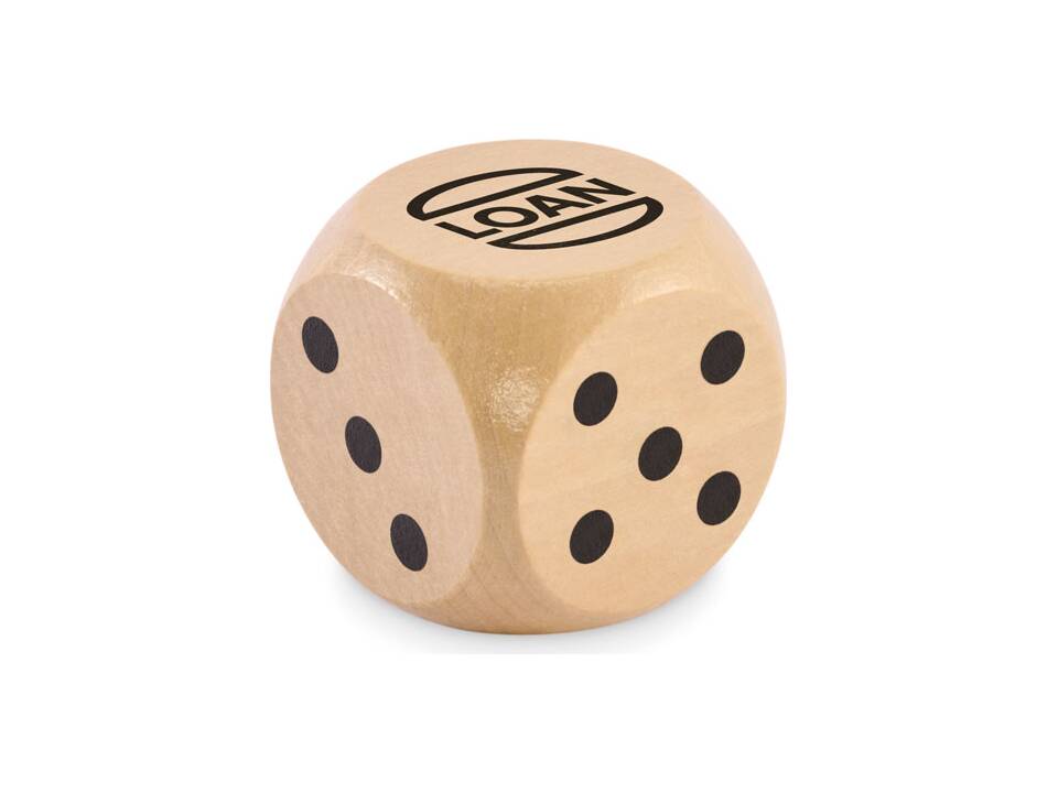 Schima houten dobbelsteen 5cm 2