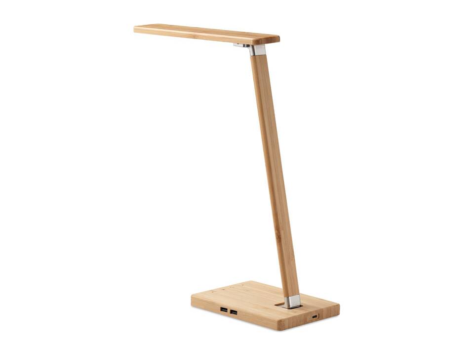 Duurzame LED bureaulamp met hubs en draadloze oplader 4