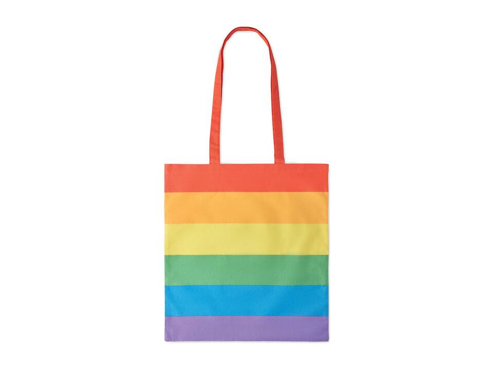 Duurzame boodschappentas met regenboogdesign 38x42cm 3
