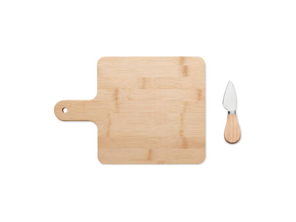 Bamboe kaasplank met mes 5