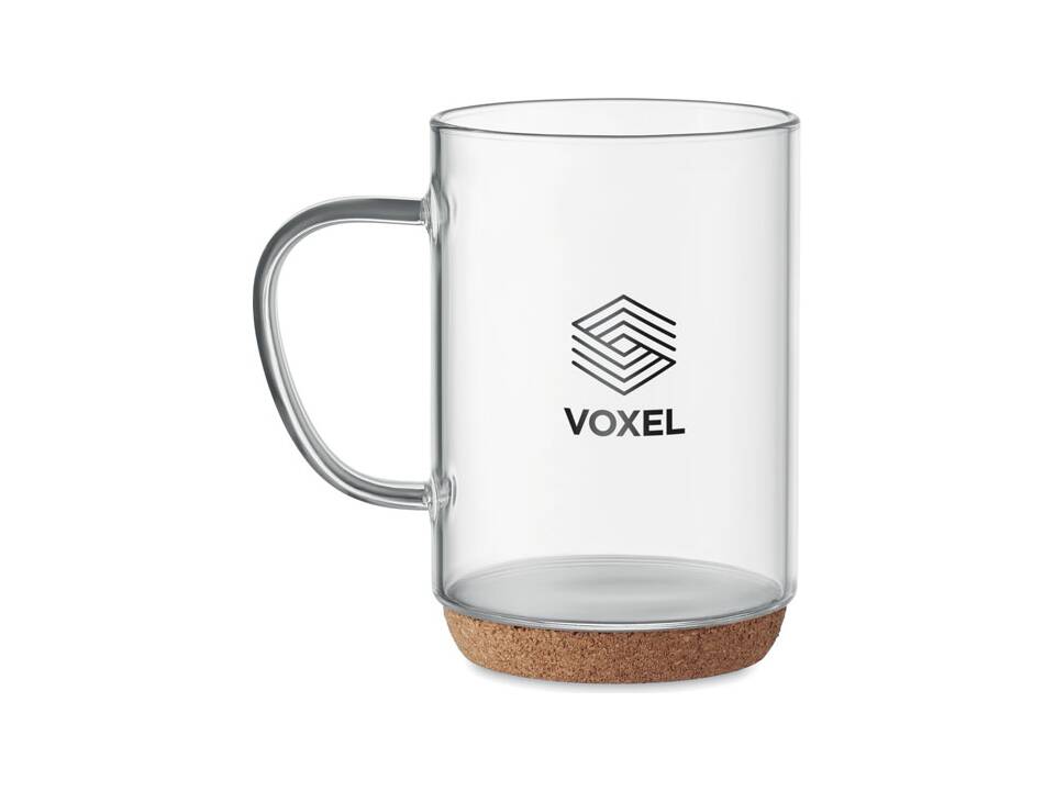 Glazen mok met kurk bodem - 400 ml 5