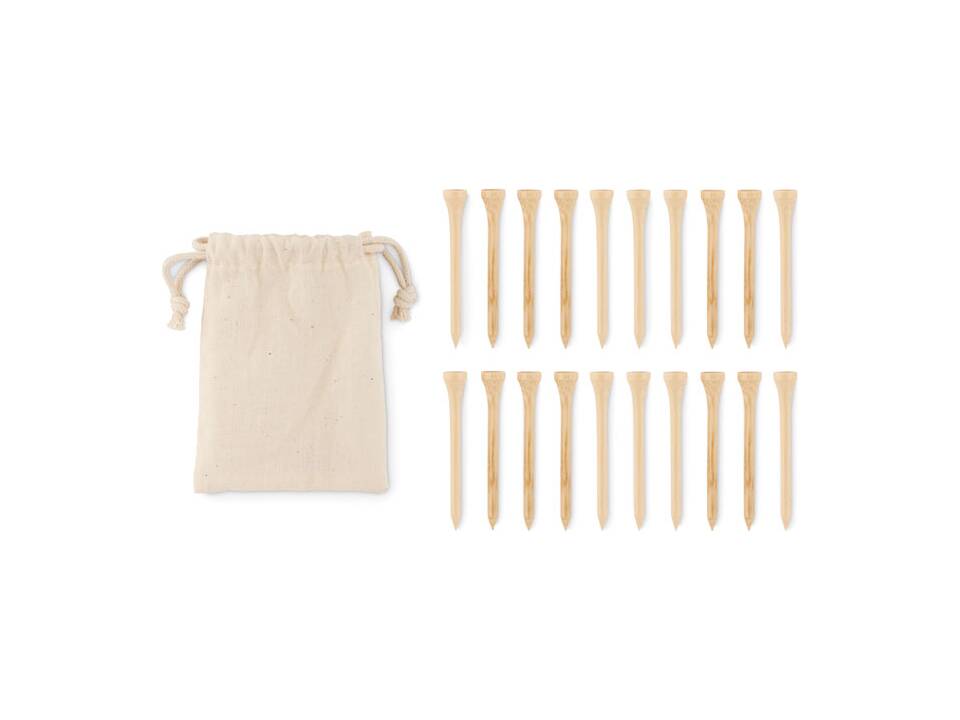 20 bamboe golf tees set