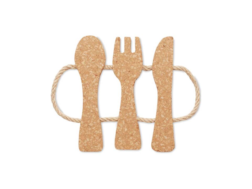 Kurken onderzetter 'bestek' 3