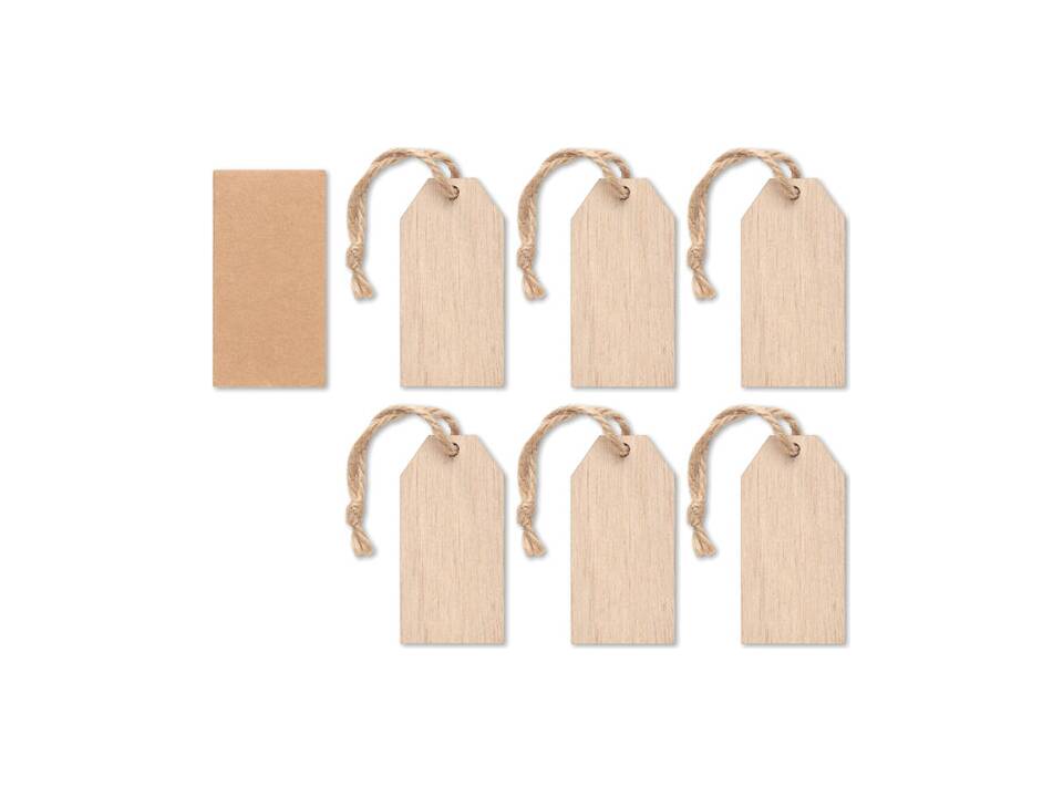 Set van 6 houten geschenklabels 2