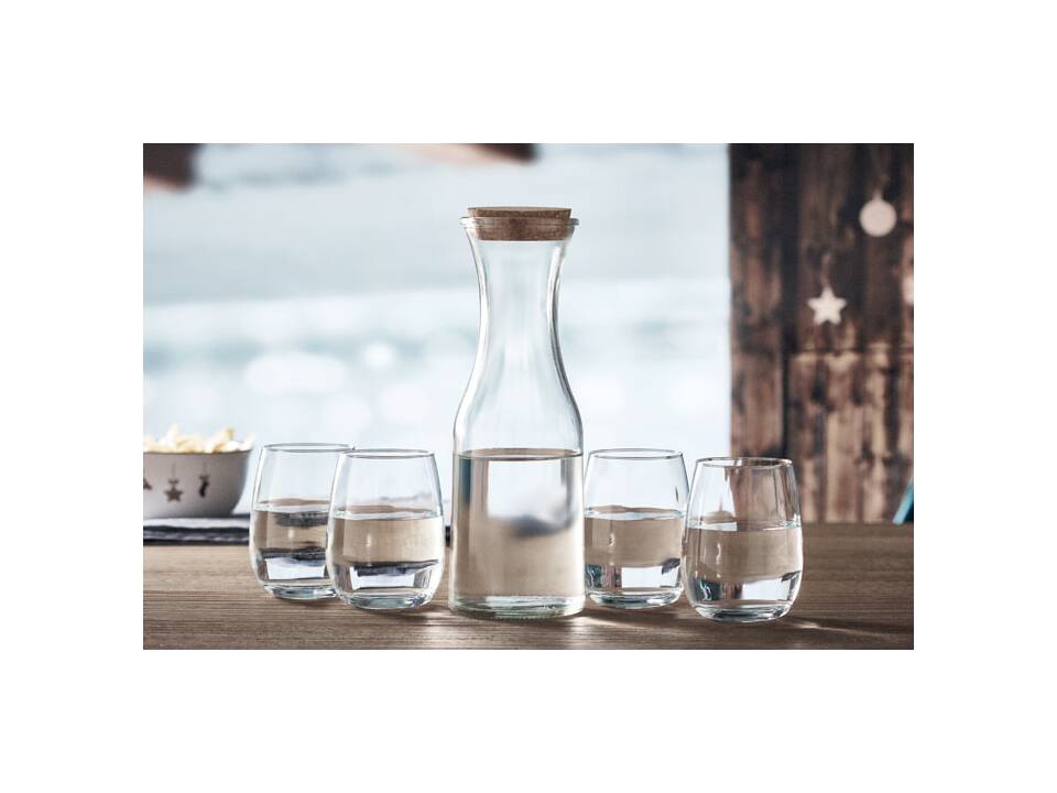 Karaf van gerecycled glas 1L 1