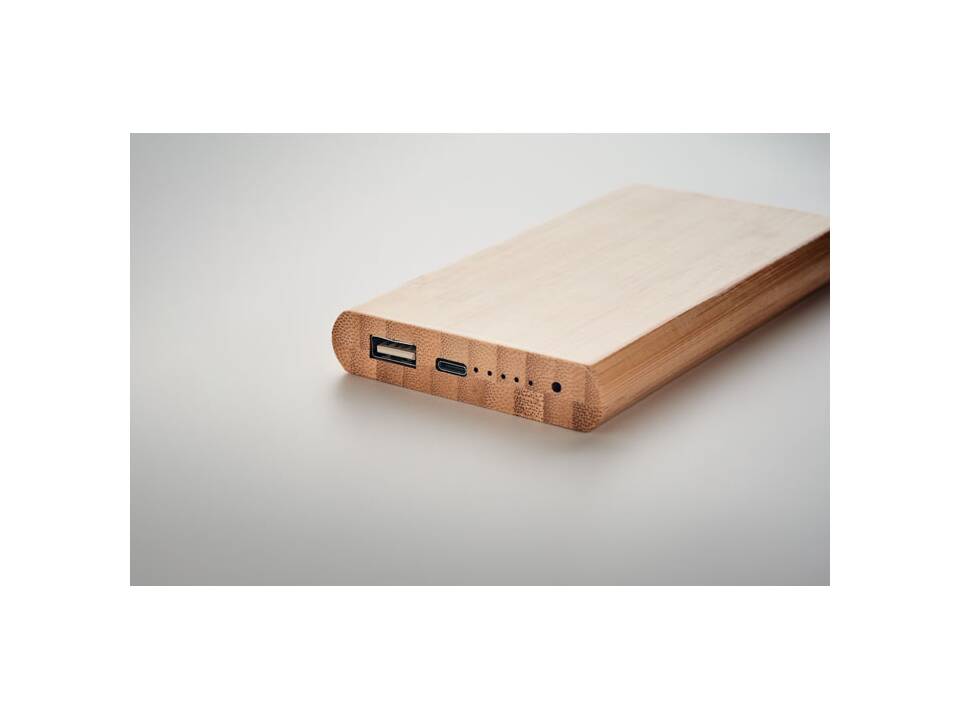 Bamboe powerbank 6000 mAh 2