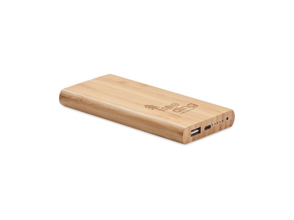 Bamboe powerbank 6000 mAh 3