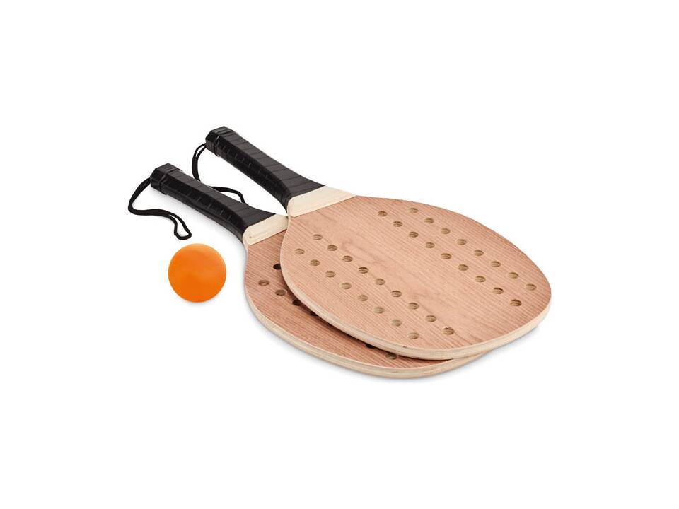 Rozenhout strand tennis set 3