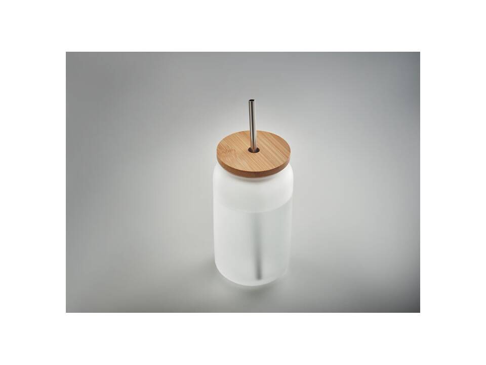 Sublimatie drinkbeker mason jar met rietje - 450 ml 1