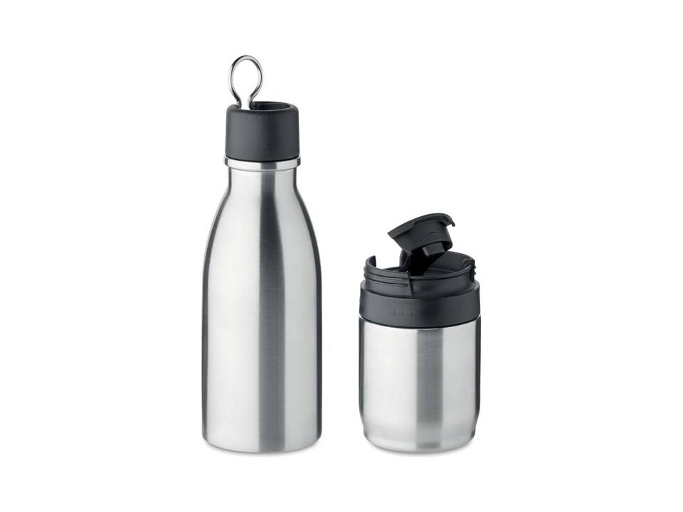 Dubbelwandige geïsoleerde fles van 500 ml met drinkbeker van 310 ml 2