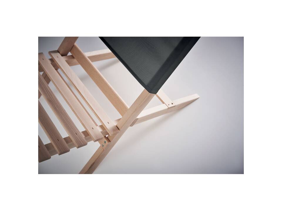 Opvouwbare houten strandstoel long 4