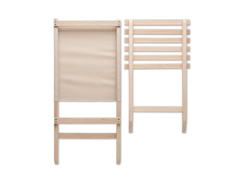 Opvouwbare houten strandstoel long 6