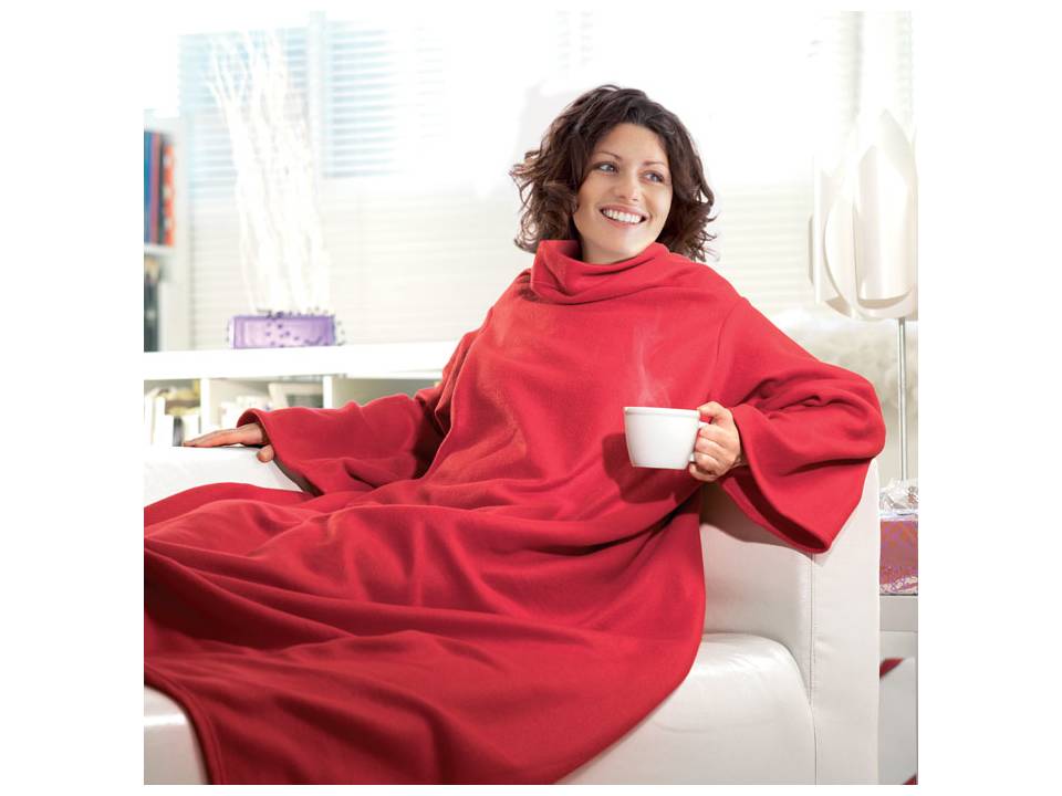 Fleece deken met mouwen 1