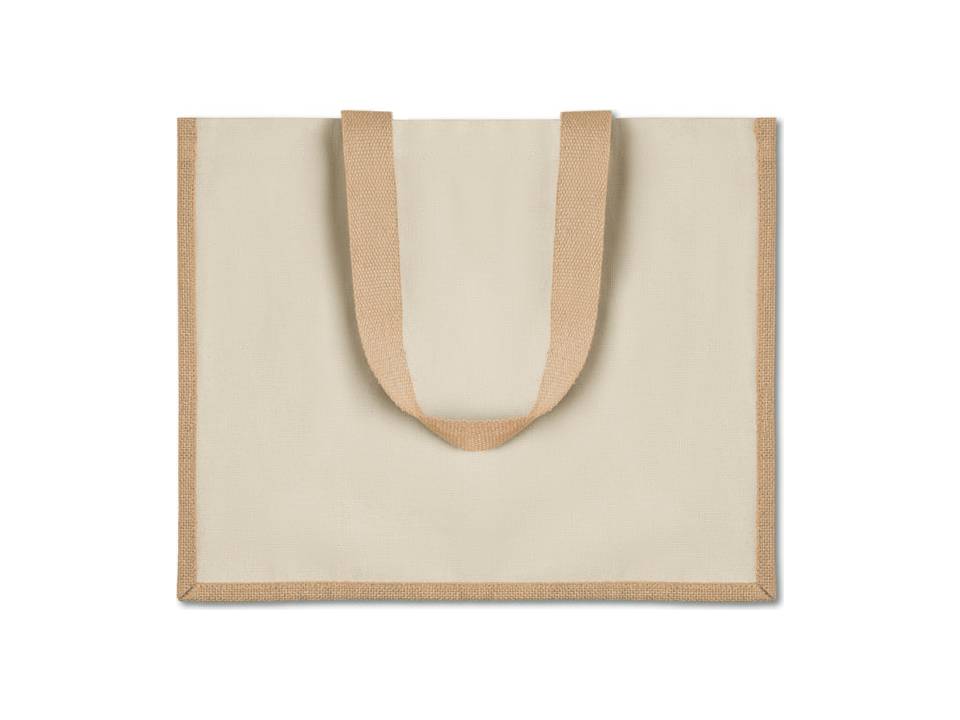 Jute Canvas boodschappentas 39x31x16cm 4