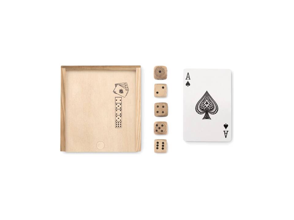 Spelletjes in houten doos 1