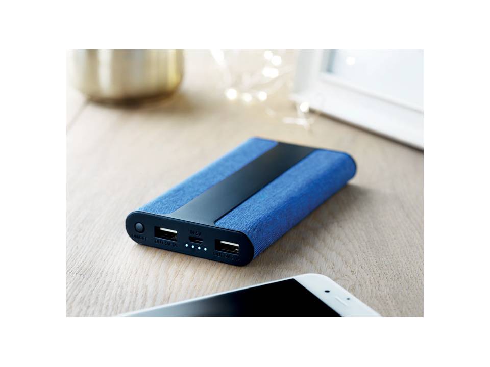 PowerBank PowerFabric met logo verlichting - 6000 mAh 8