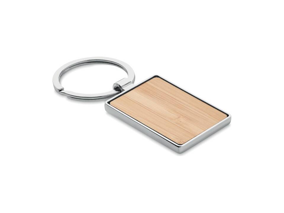 Bamboe sleutelhanger rechthoek