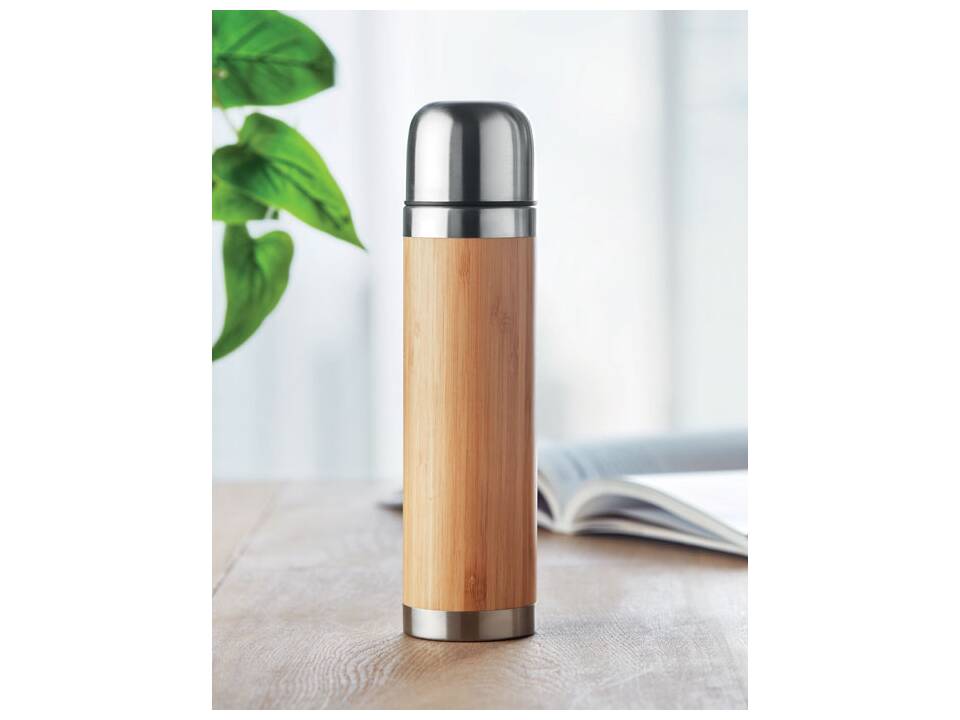 Thermosfles met bamboe - 400 ml 1