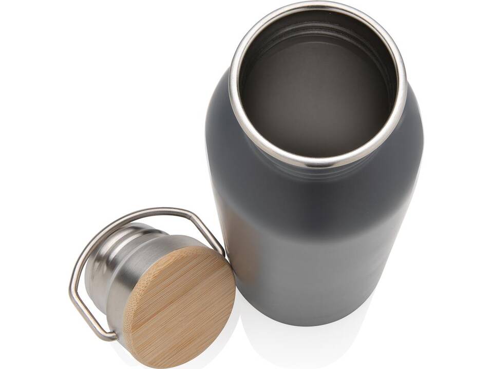 Moderne roestvrijstalen fles met bamboe deksel - 700 ml 8