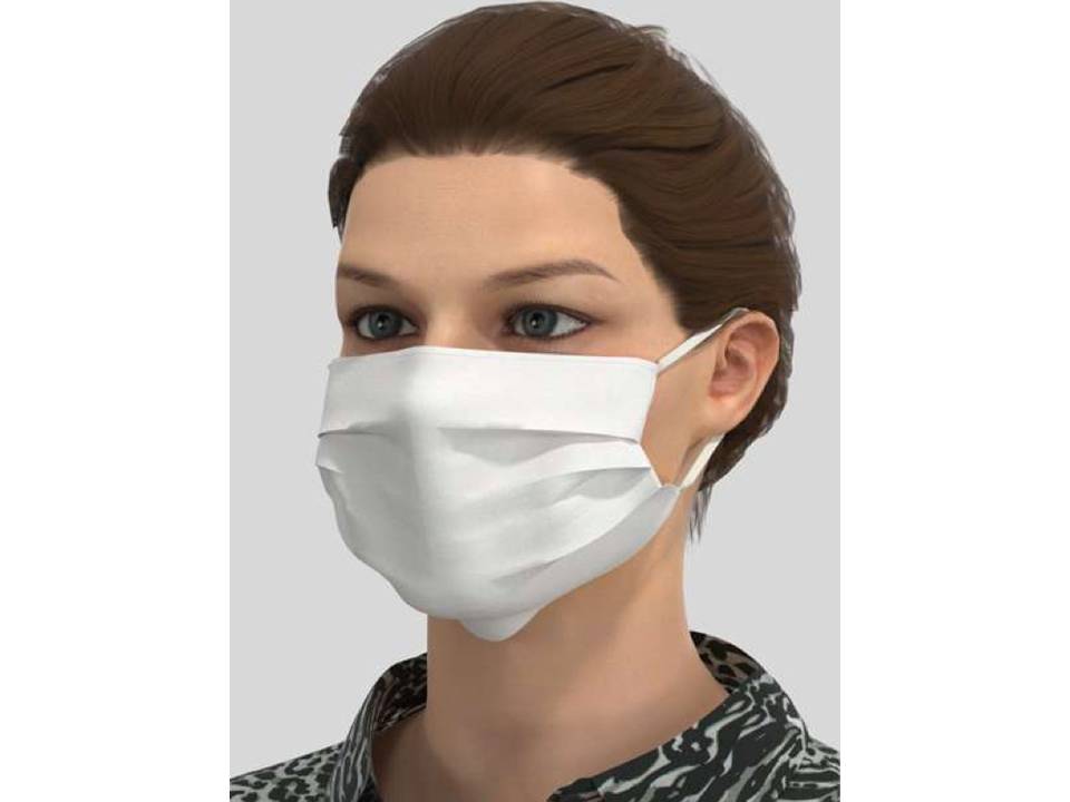 Mondmasker uit katoen 3-laags - kleur wit 2