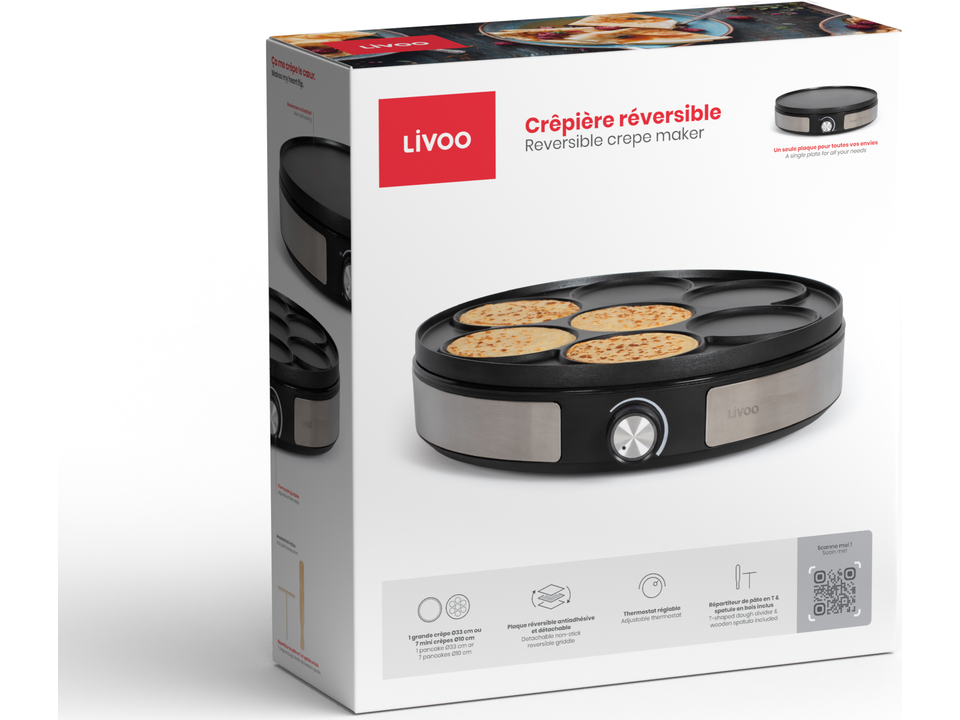 LIVOO Omkeerbare crêpemaker 3