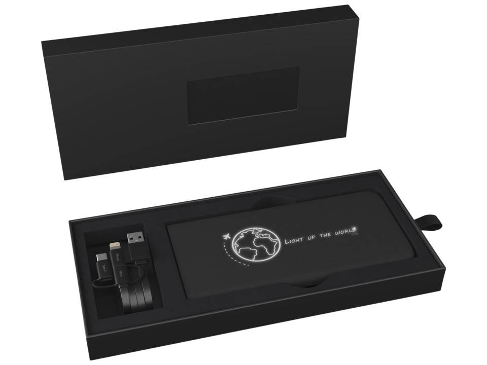 Powerbank voorzien van draadloze oplader en zuignapjes met oplichtend logo - 5000 mAh 6