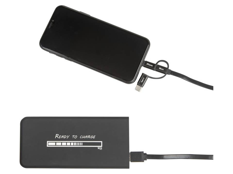 Powerbank voorzien van draadloze oplader en zuignapjes met oplichtend logo - 5000 mAh 5