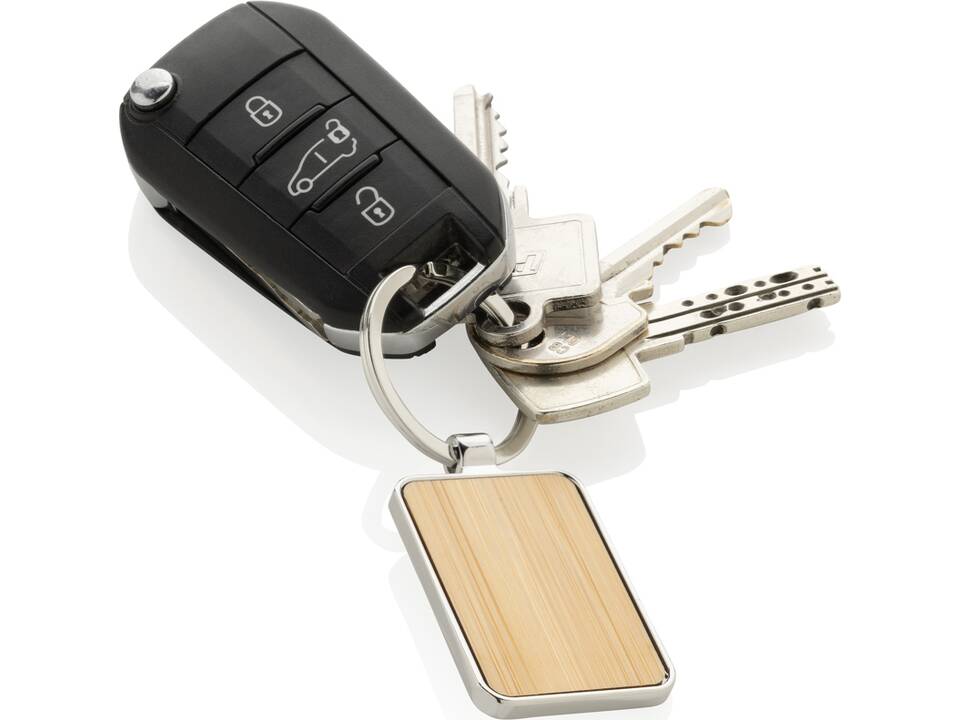 RCS gerecycled zinc alloy rechthoekige sleutelhanger 4