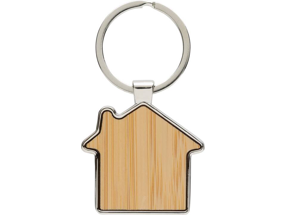 RCS huissleutelhanger van gerecycled zinc alloy met bamboe 2