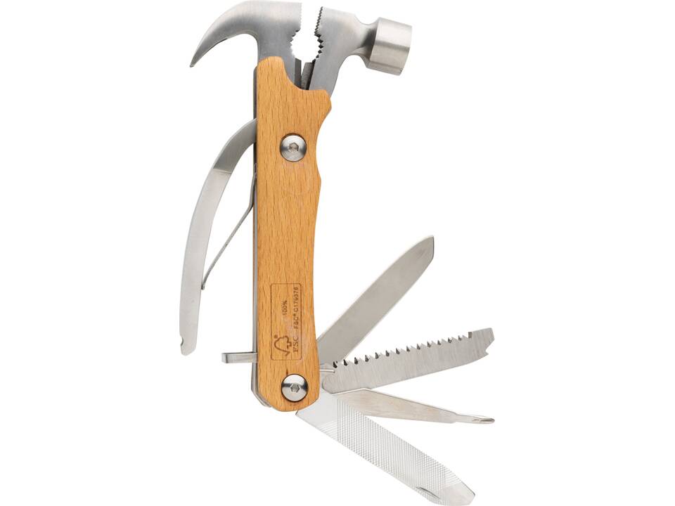 FSC® houten multitoolhamer met 10 functies 3