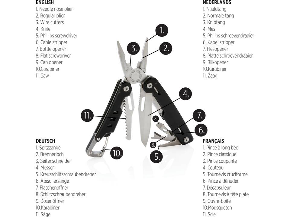 Solid multitool met karabijnhaak 6