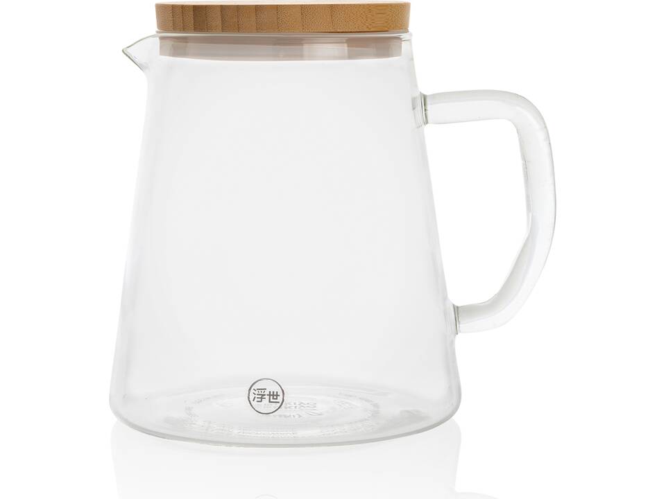 Ukiyo borosilicaatglazen karaf met bamboe deksel - 1,2L 2