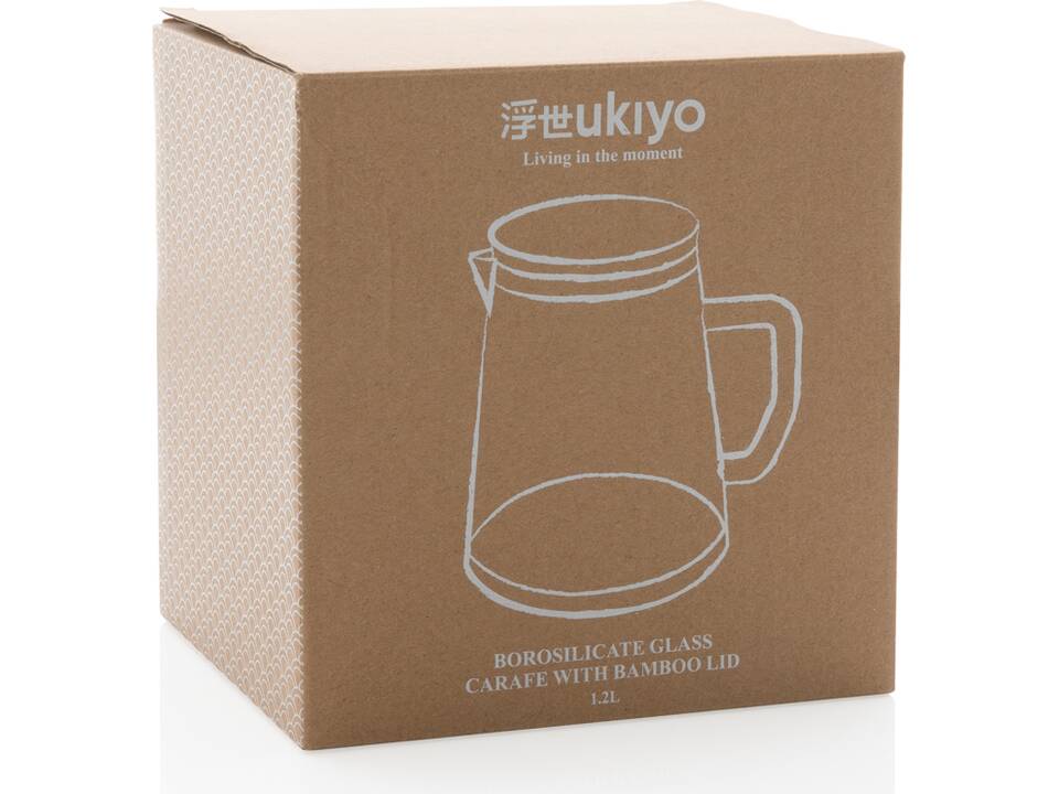 Ukiyo borosilicaatglazen karaf met bamboe deksel - 1,2L 7