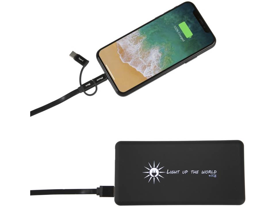 Powerbank solar met oplichtend logo - 8000 mAh 4