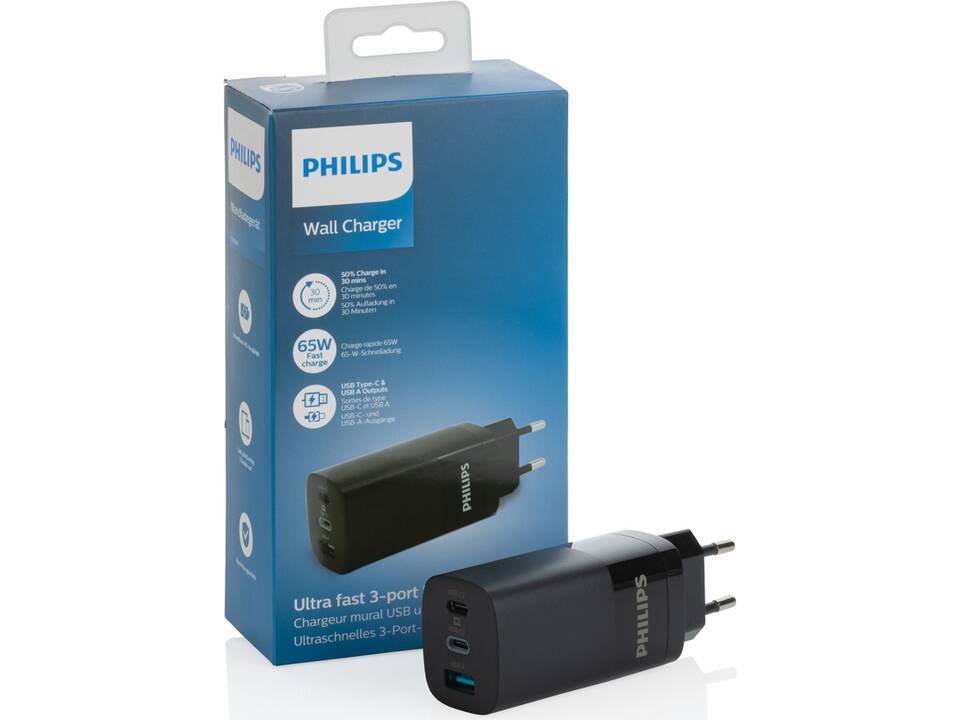 Philips Ultra snelle 3-poorts USB oplader 65W 6