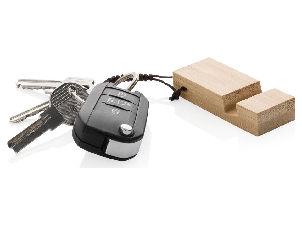 Standkey bamboe sleutelhanger telefoonstandaard 2