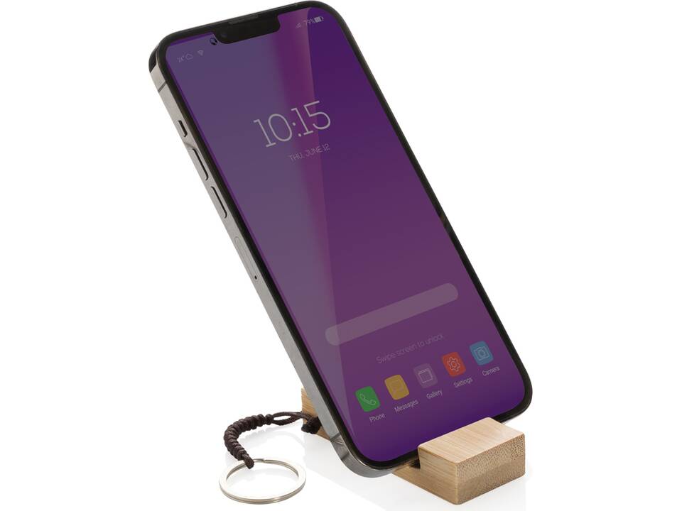 Standkey bamboe sleutelhanger telefoonstandaard 3
