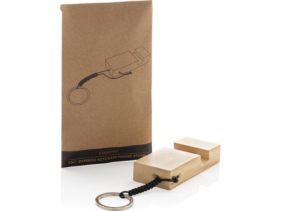 Standkey bamboe sleutelhanger telefoonstandaard 10