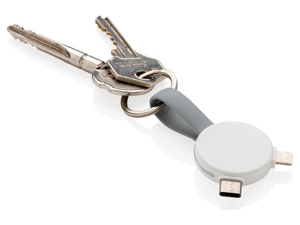 3-in-1 kabel connector sleutelhanger voor iOs en Android 3
