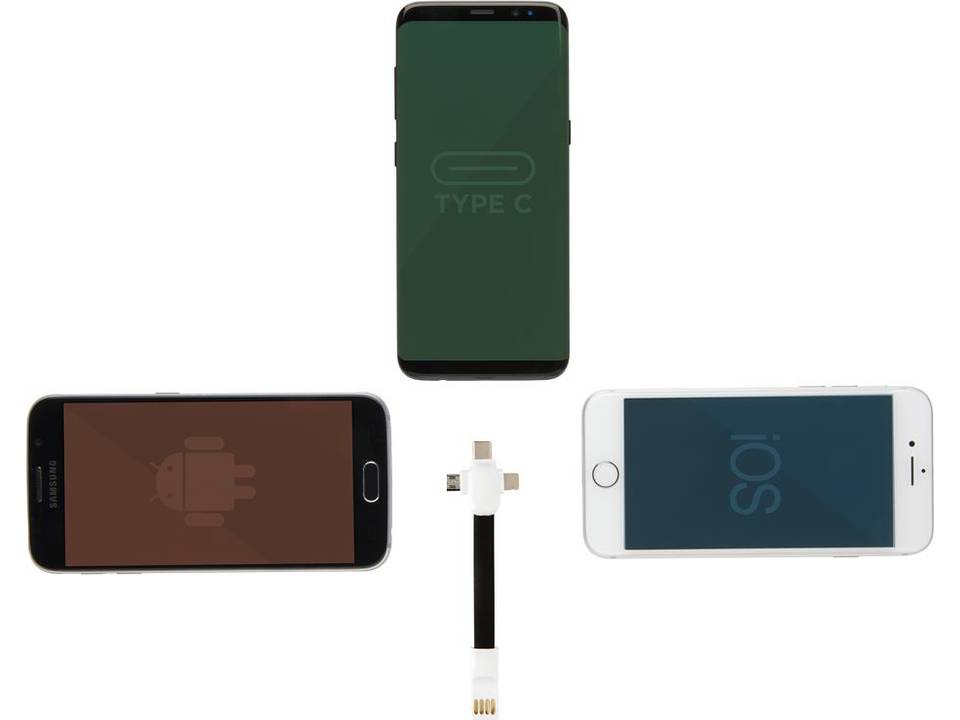 Sleutelhanger kabel met 3 verschillende connectoren 11