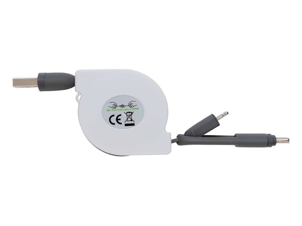 3-in-1 kabel met rolmechanisme 1